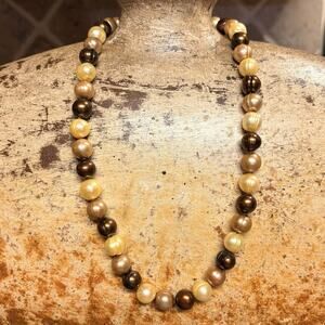 Honora Necklace Tri Color Cultured Freshwater Pearls 17.5 Inches Earth Tones